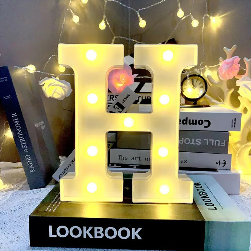 16cm LED Letter Light, Luminous Letter And Number Night Light, Suitable For Home, Bar, Wedding, Birthday Party Decoration
