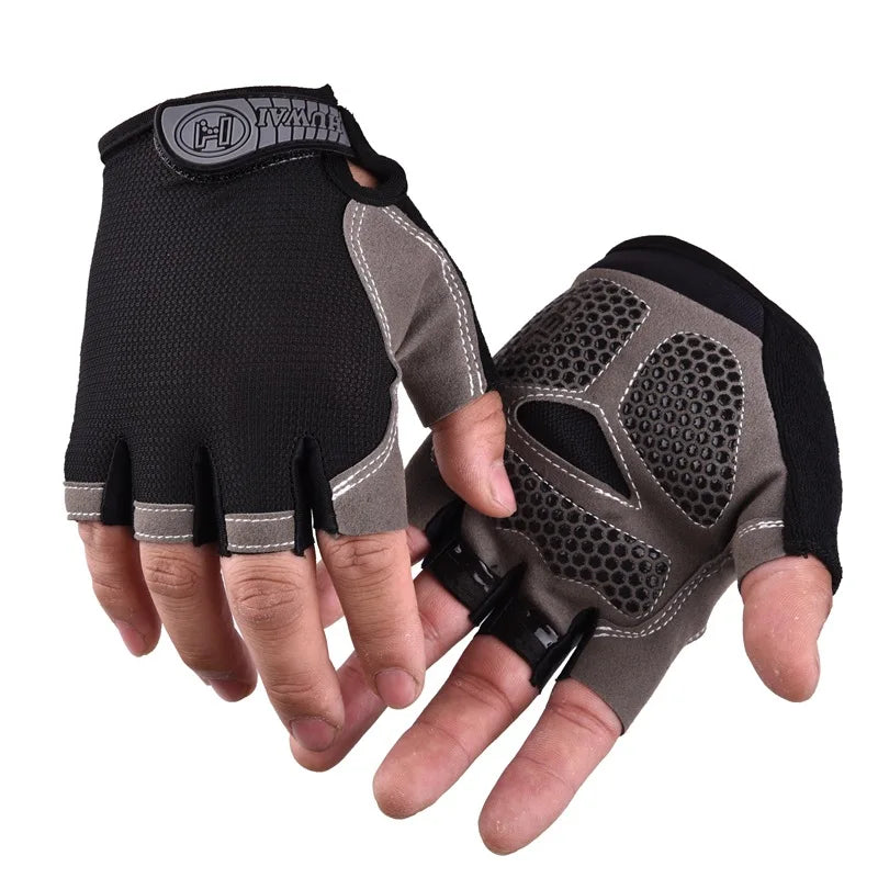 Unisex Half Finger Gloves Cycling Breathable Anti-slip MTB Outdoor Road Bike Gel Biking Gloves Summer Gym Sport Training Gloves