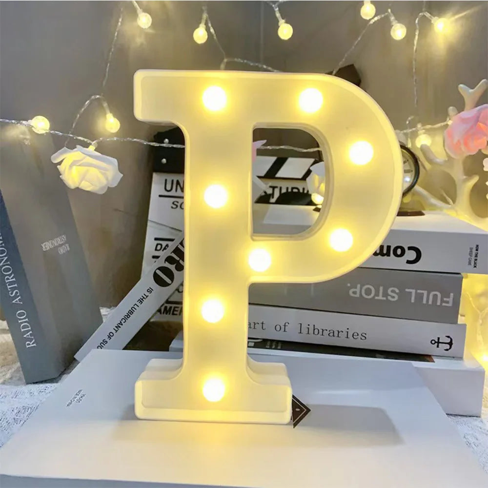 16cm LED Letter Light, Luminous Letter And Number Night Light, Suitable For Home, Bar, Wedding, Birthday Party Decoration