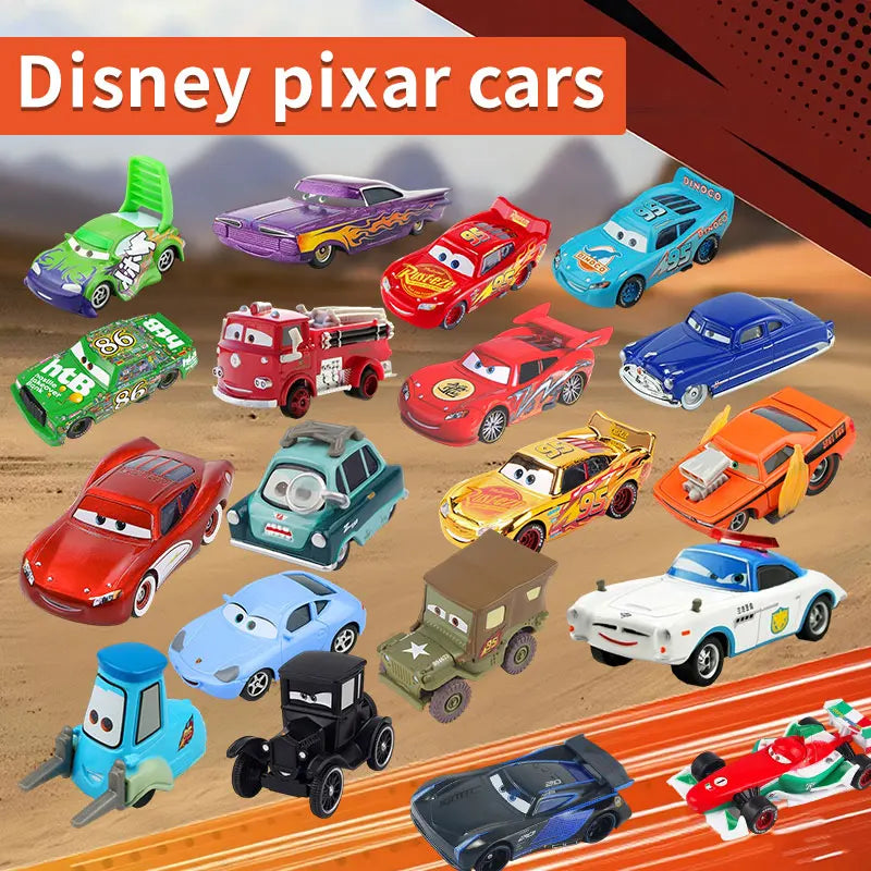 Mini Cars Disney Pixar Cars Toys Lightning McQueen Jackson Storm The King Mater 1:55 Diecast Metal Alloy Model Toys Kids Gifts