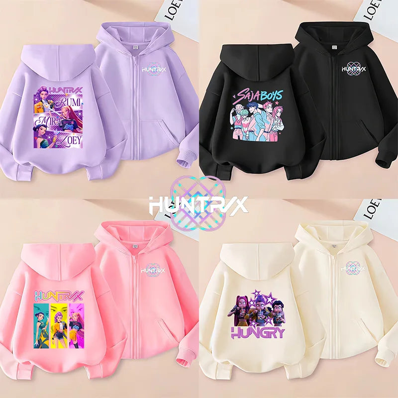 Huntrix Clothing kpop Demon Hunters Hoodie k pop T Shirt Sweatshirt HUNTRX Long Sleeve Jumper Rumi Zoey hoody k-pop Tops Coat