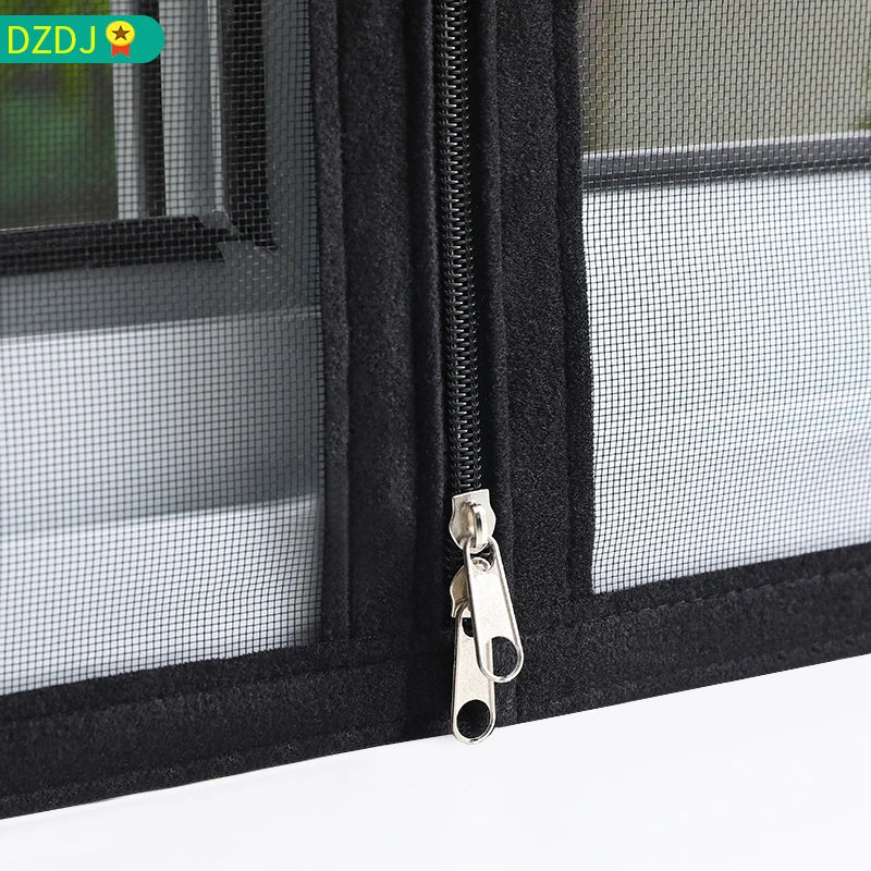 Black, Customized size，Window mesh with zipper Self-adhesive zipper,mosquito nets for windows anti mosquito window door curtain