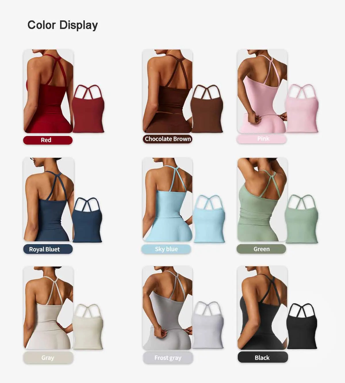 Women Cross Back Yoga Top Breathable Shockproof Sports Vest Fitness Sport Bra With Padded Gym Crop Top Running Active Sportswear