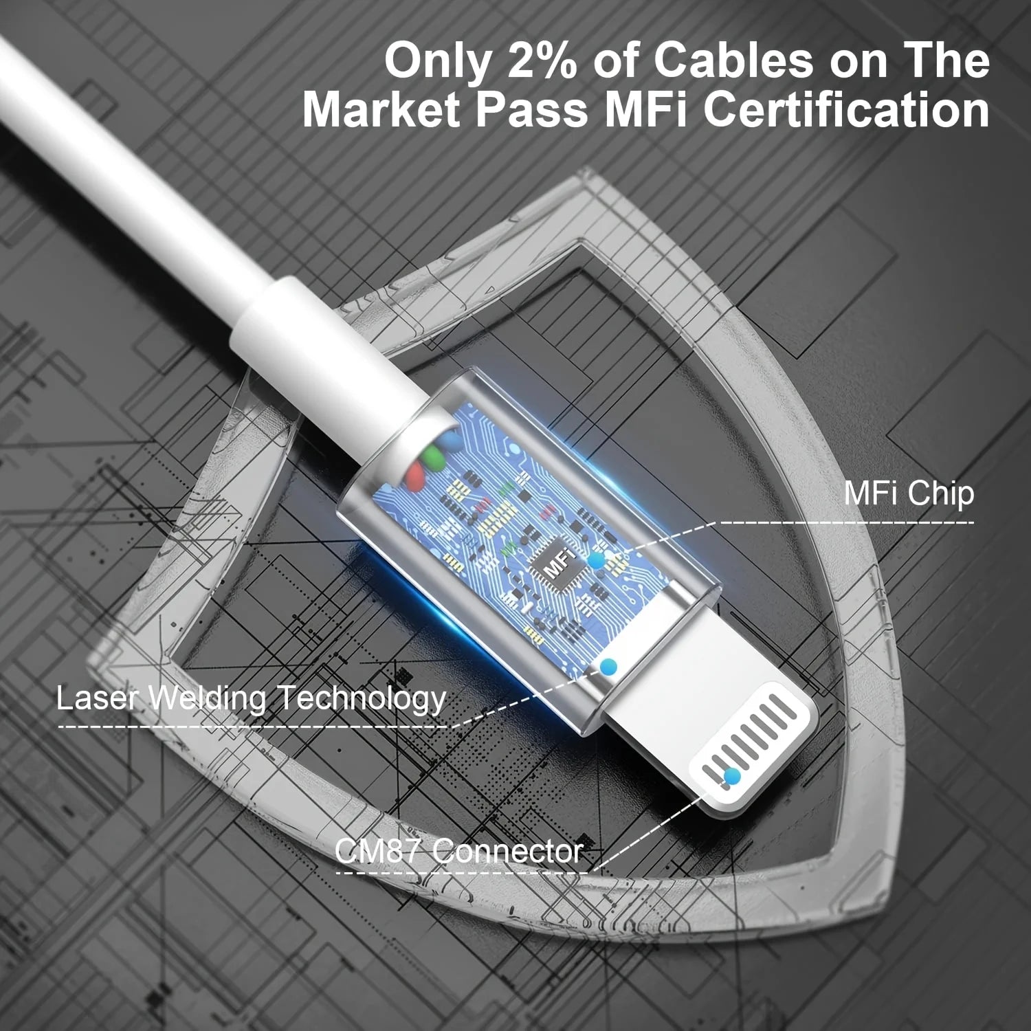 3pcs 1pc for iPhone charger cable lightning data cable original  MFi certified USB A charging cable suitable for iPhone 13 12 1