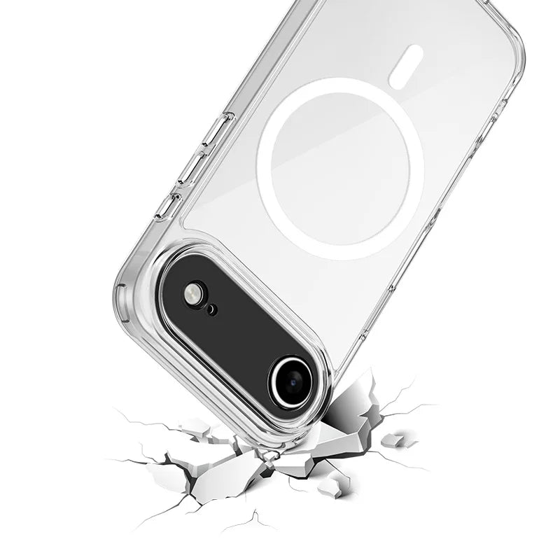 Transparent Acrylic Case for iPhone 17 Air 17 Pro Max Magnetic for Magsafe Wireless Charging Clear PC Cover for iPhone 17pro