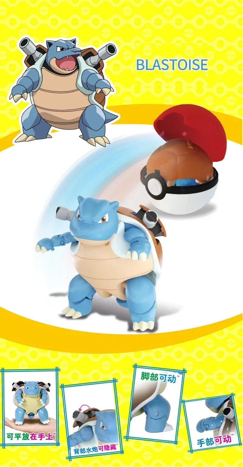 Pokemon Ball Deform Mewtwo Figure Pokeball Action Figurine Pikachu Charizard Gengar Blastoise Greninja Eevee Poke Child Toy Set
