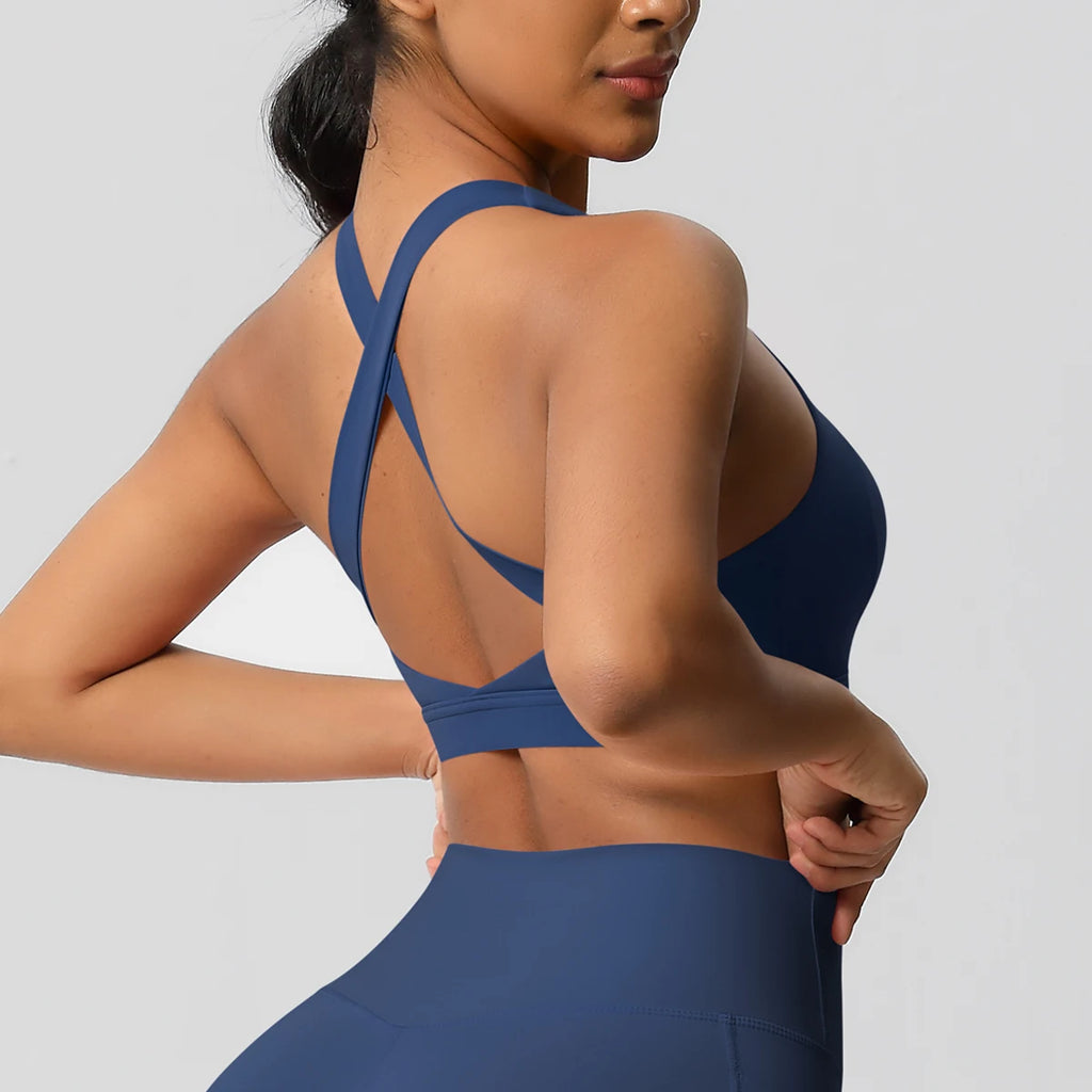 Women Sexy Yoga Vest Sexy Breathable Quick Drying Sport Brassiere Gym Push Up Shockproof High Intensity Pilates Clothes Women