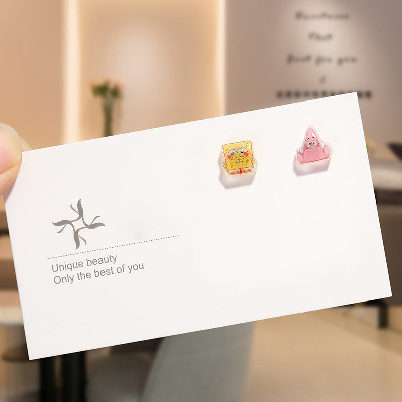 Round Magnetic Non-Piercing Clips on Stud Earrings Cute Fruit Series Stainless Steel Ear Stud Fashion Jewelry Sweet Girls 1 Pair