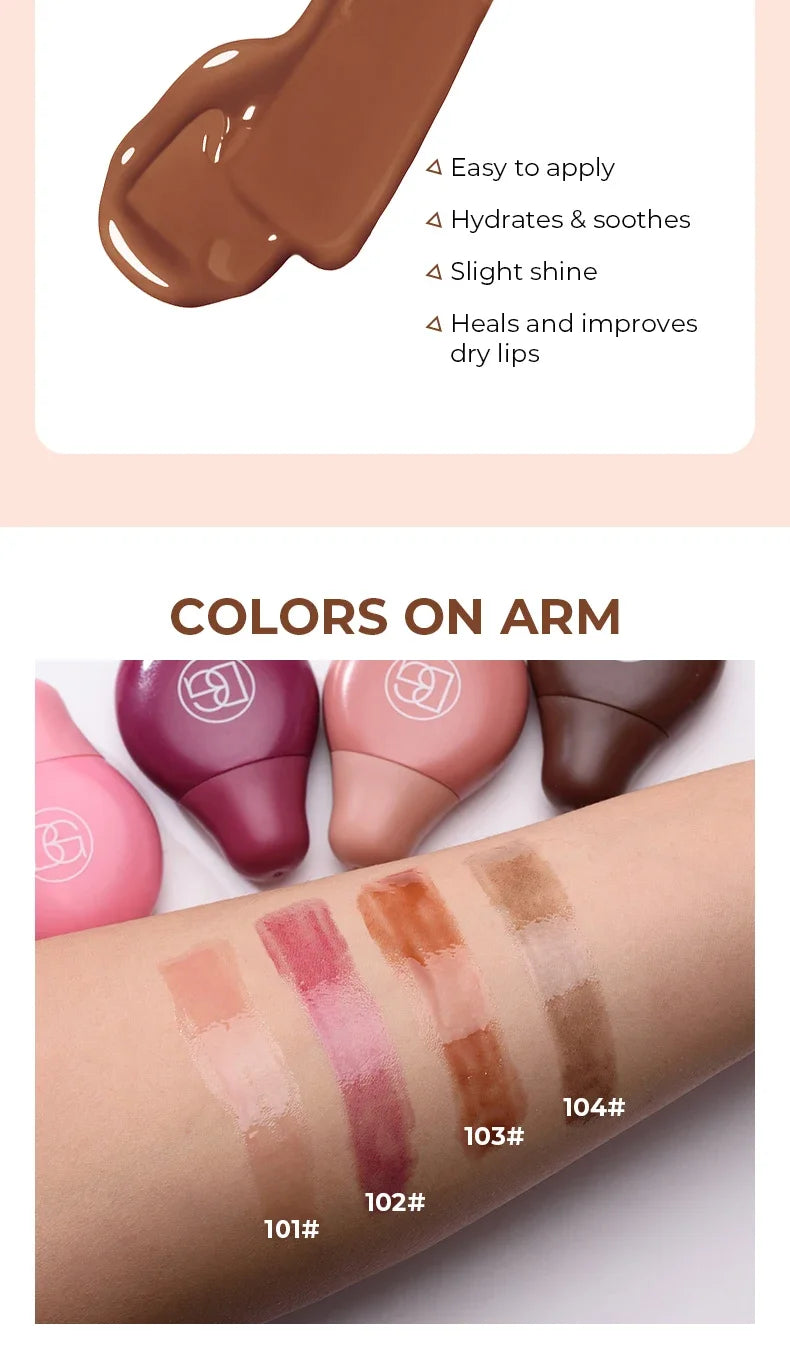 BEAUTY GLAZED 4Color Lipgloss Lip Oil Teens Moisturizing Lipstick Lip Balm High Shine And Lip Gloss Long-Lasting Dry Lip Care