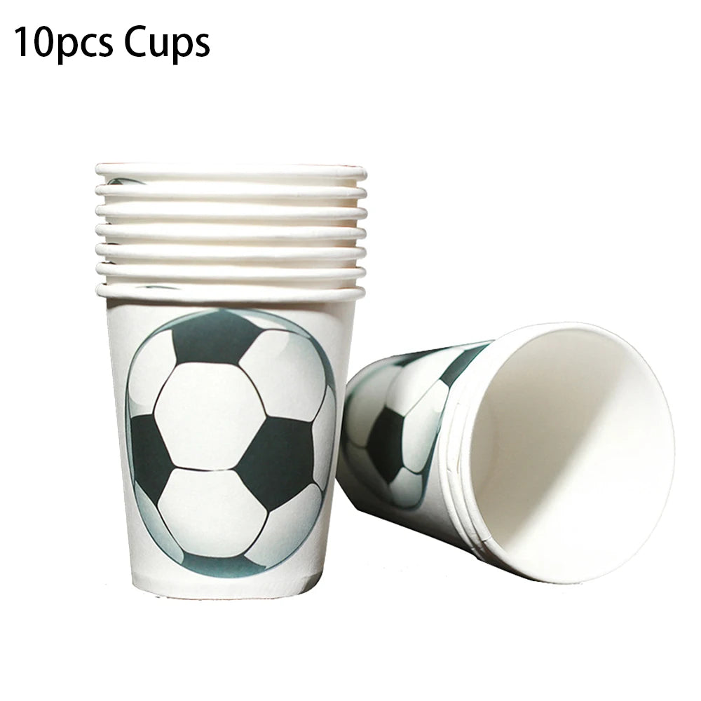 Soccer Theme party decoration plates cups tablecloth supplies kids boys Football theme birthday party decoration drinking straws