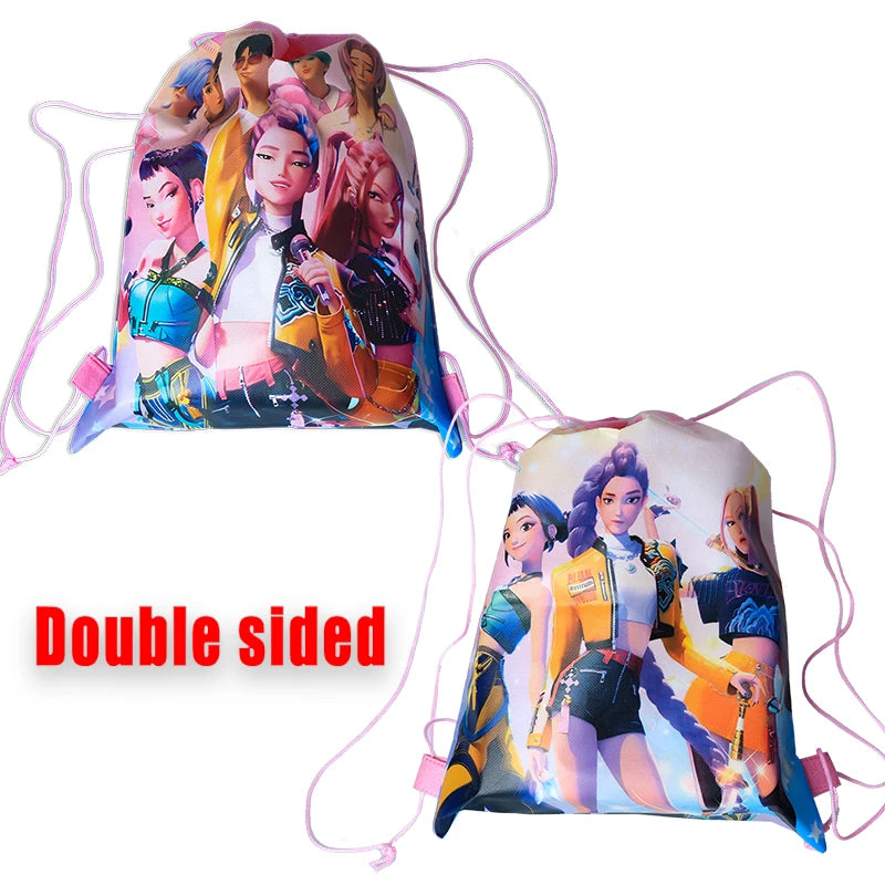 Kpop Demon Hunters Backpack 34*27cm Singer Bags Children's Toy Drawstring Bag Party Favors Kid Birthday Party Supplies Gifts Toy