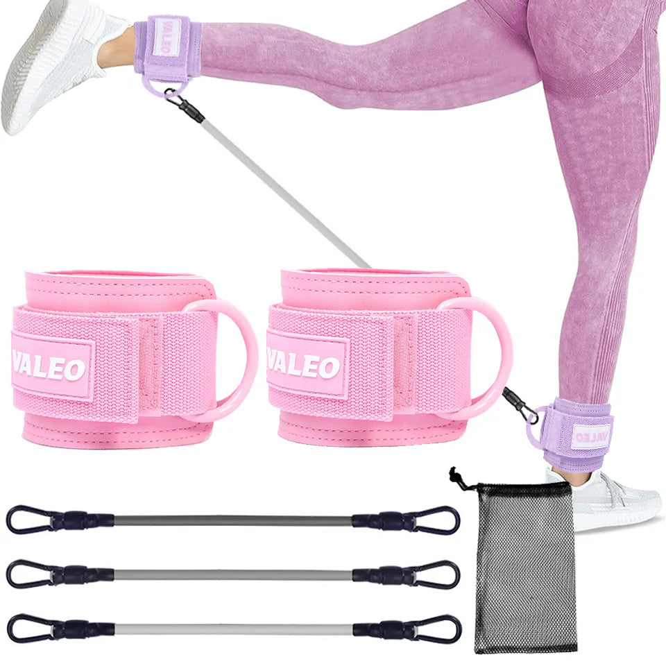 LOOGDEEL Resistance Bands Set Ankle Straps Adjustable Foot Support Padded Cuff Ankle Weight Leg Training Brace Yoga Sport Tool