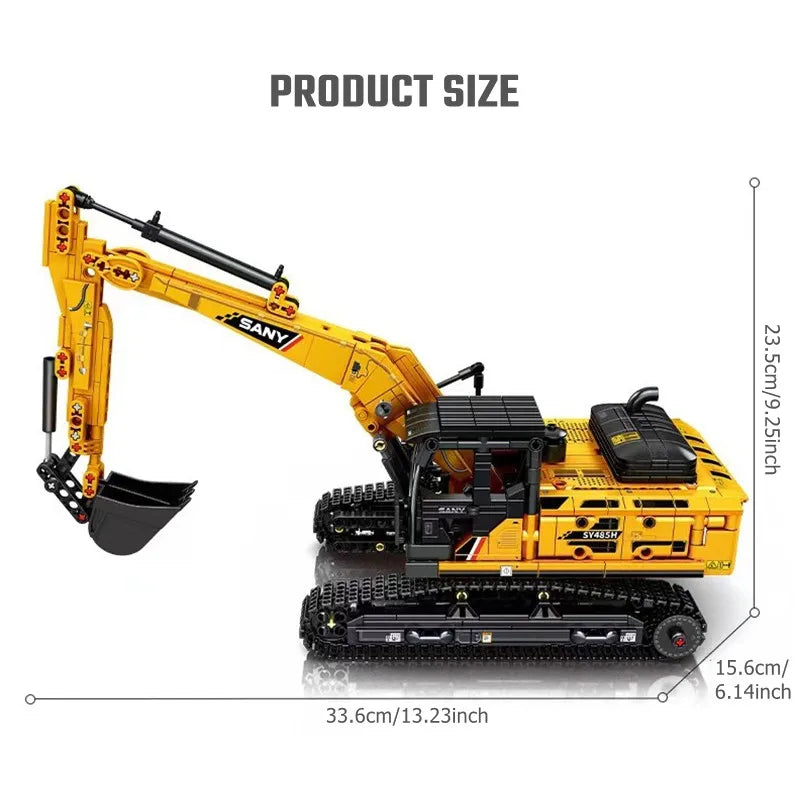 SEMBO BLOCK 1022pcs Excavator Models Building Blocks MOC City Construction Engineering Vehicle Bricks Educational Toys Boys Gift