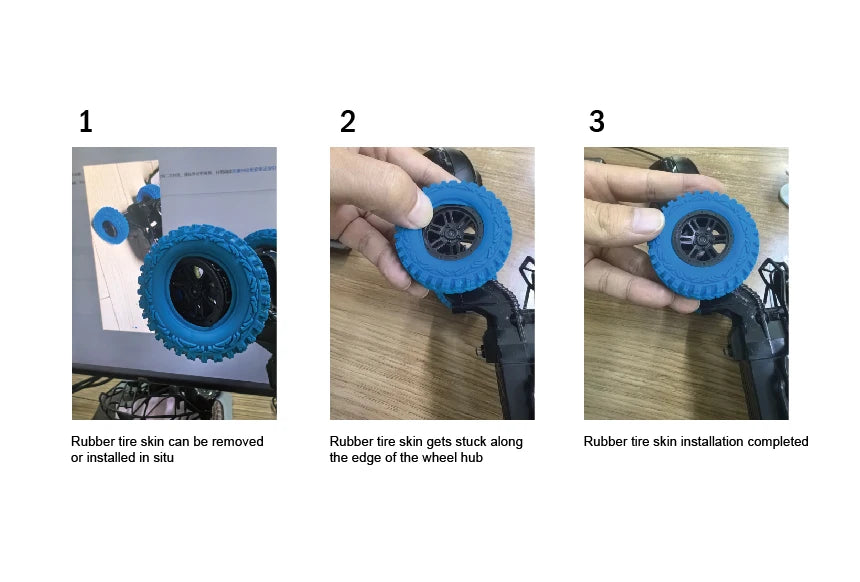 Remote control car with colorful flashing lights, rubber wheels, off-road toy car suitable for Christmas children's gifts