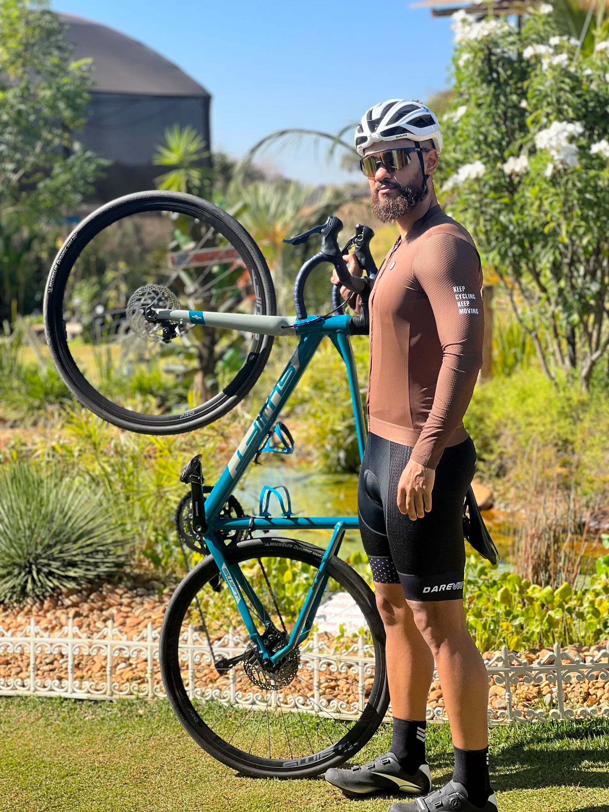 DAREVIE Cycling Jersey Long Sleeve Pro Aero Small Size 3D Bubble Mesh Cycling Jersey Men Women Breathable Man Cycling Maillot