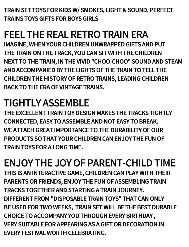Kids Electric Steam Train Toy Rail High-Speed Rail Parking Lot Model Family Reunion Party Game Boy EMU Birthday Gift