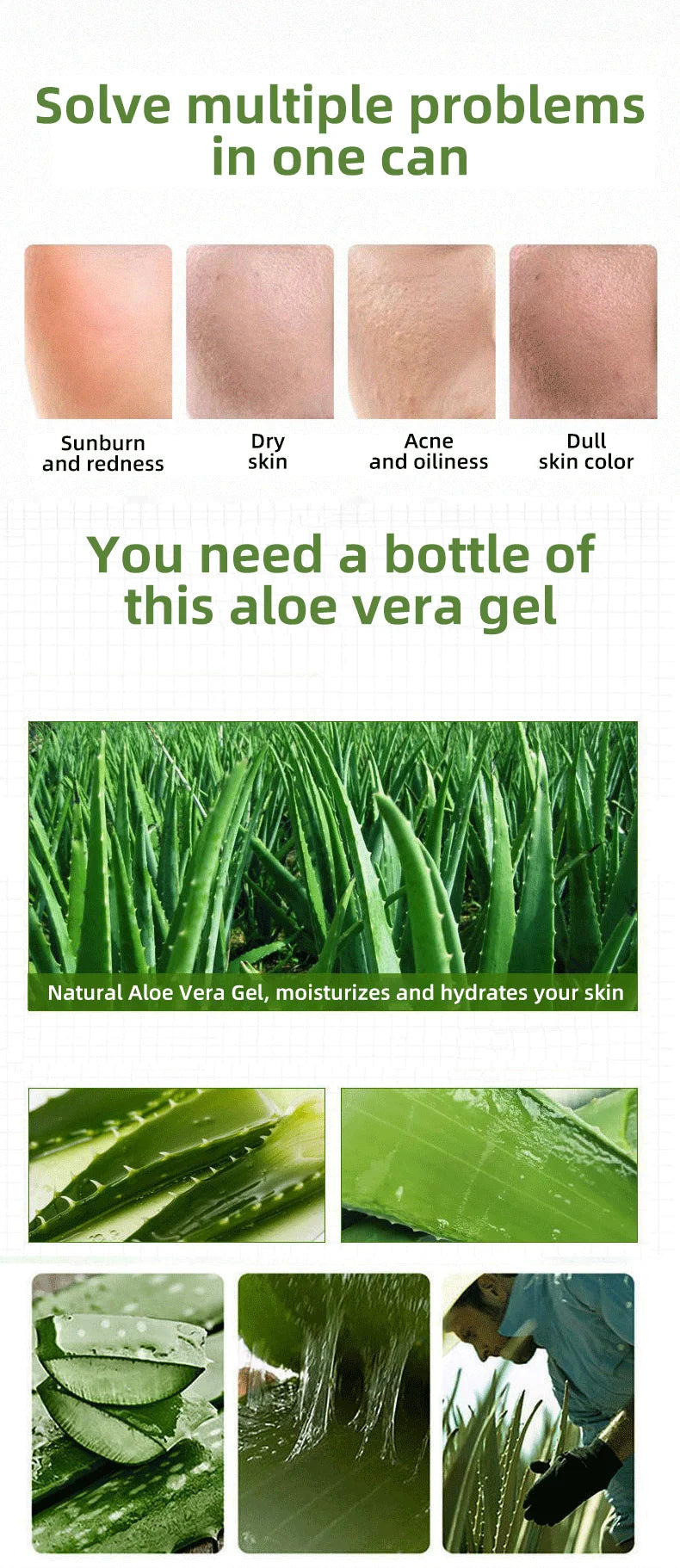 Youbuy Aloe Gel Gel Moisturizing Facial Brightening Skin Care Product