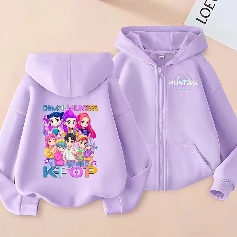 Huntrix Clothing kpop Demon Hunters Hoodie k pop T Shirt Sweatshirt HUNTRX Long Sleeve Jumper Rumi Zoey hoody k-pop Tops Coat
