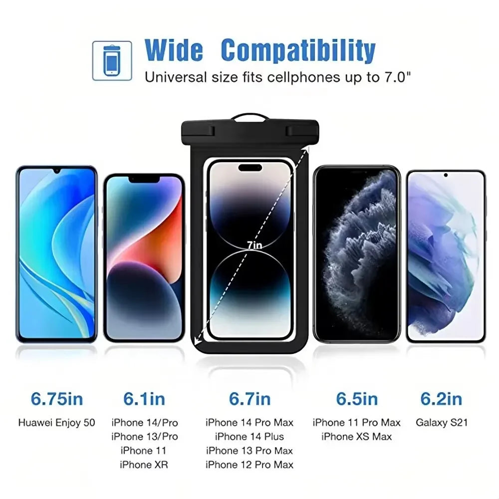IPX8 waterproof universal phone cases water proof bag swim phone protector pouch PV cover for iPhone 15 14 Samsung Oppo Vivo