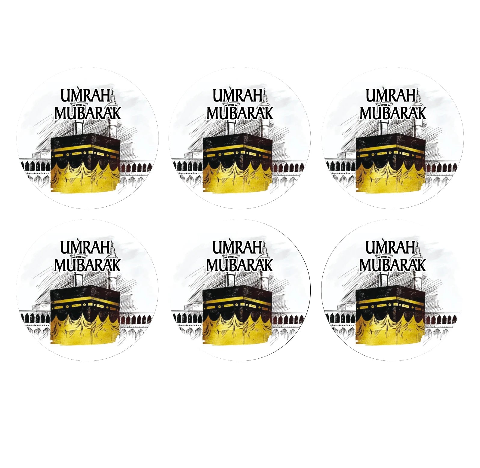 umrah mubarak decorative stickers, Muslin Sheep Holidays Kaaba Bottle Wrapper, hajj mubarak gift decoration supplies