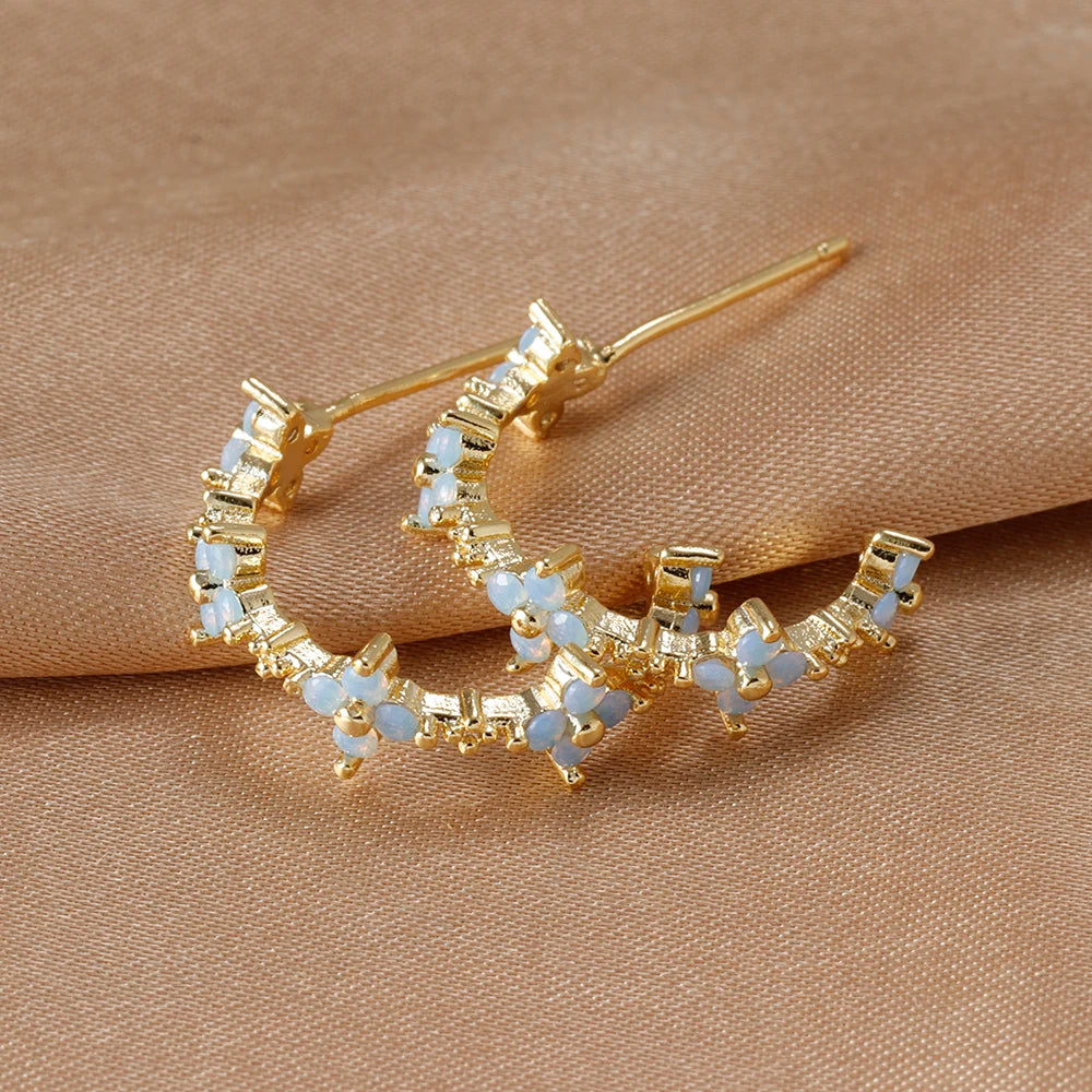 New Arrival Korean Trendy Stainless Steel Fresh Lovely Sweet Flower Stud Earrings For Women 2023 Fashion Jewelry