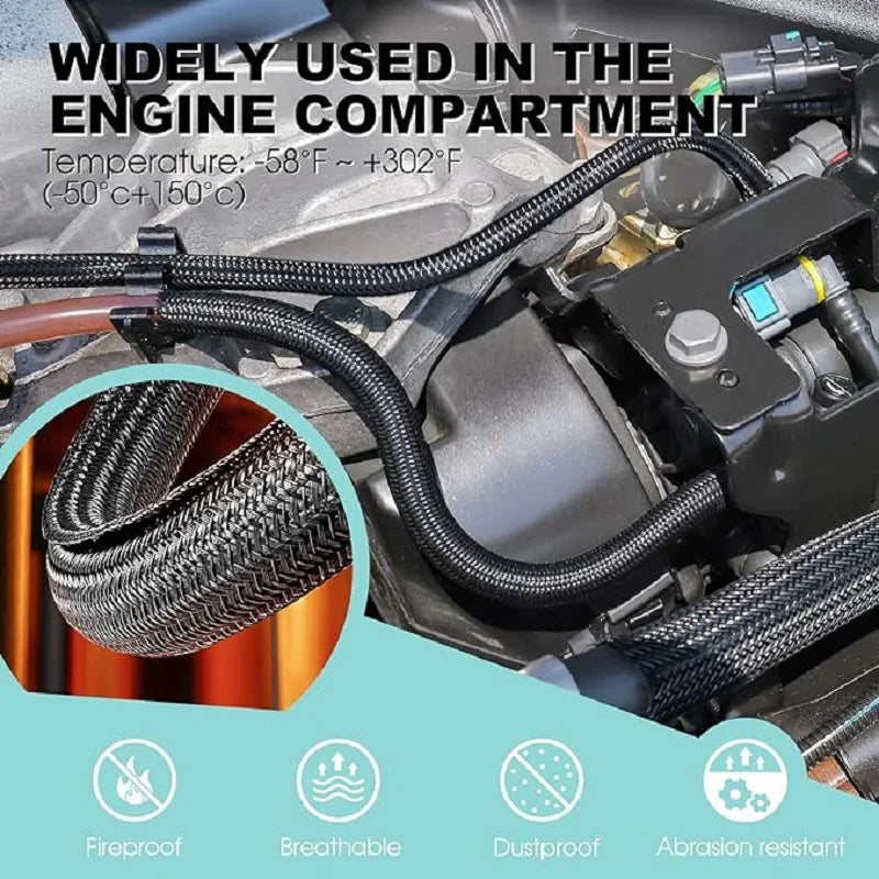 1M 3M 5M Braided Cable Sleeve PET Nylon Wrapping Cable Casing Cable Sleeves Wire for Desk PC TV Wire Protector Cable Wrap Cover