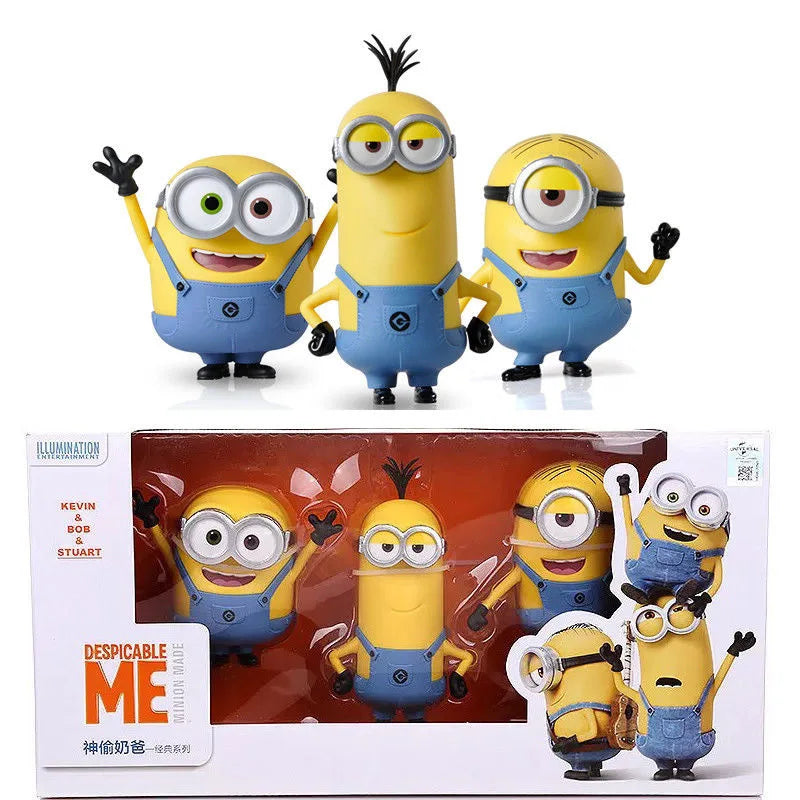 Authentic Full Series Toys Set Miniones Kevin Bob Gru 3d Eye Despicable Miniones With Action Figures Toys For Kids Gifts