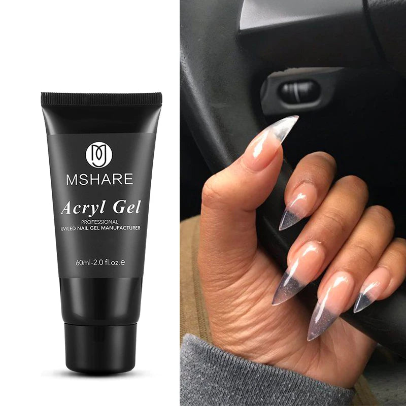 MSHARE Poly Nails Acryl Gel 60ml Builder UV Led Acrylgel Nails Extensions Acrylic Pink White Clear Acrylatic Hema Tpo Free Gel