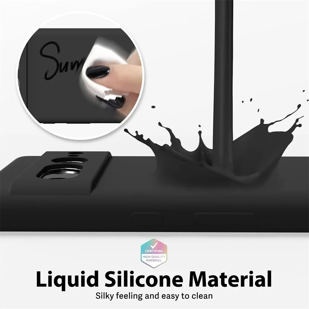 Ultra Slim Liquid Silicone Phone Case For Google Pixel 10 9 8 Pro XL 8A 7 7A 6 6A Wireless Charging Shockproof Protector Cover