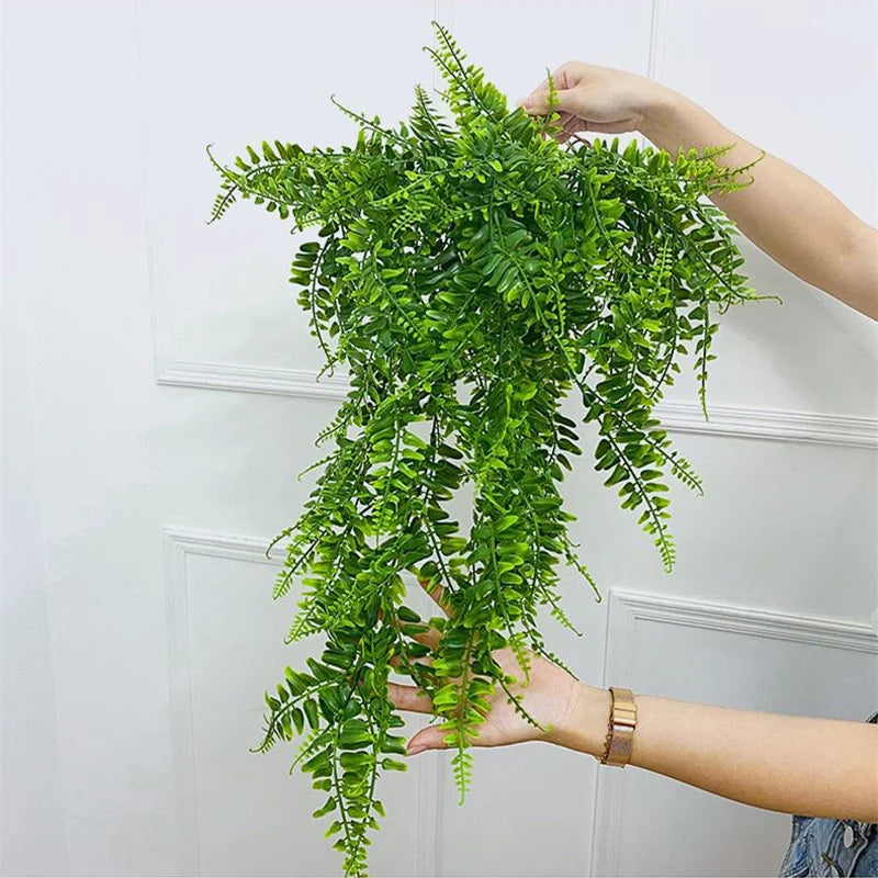 Artificial Plant Vines Wall Hanging Rattan Leaves Branches Outdoor Garden Home Decoration Plastic Fake Silk Leaf Green Plant Ivy