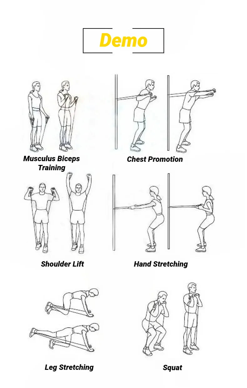 Resistance Bands With Handles Exercise Workout For Men Women Strength Training Equipment At Home 5 Levels Tube Band Pull Rope