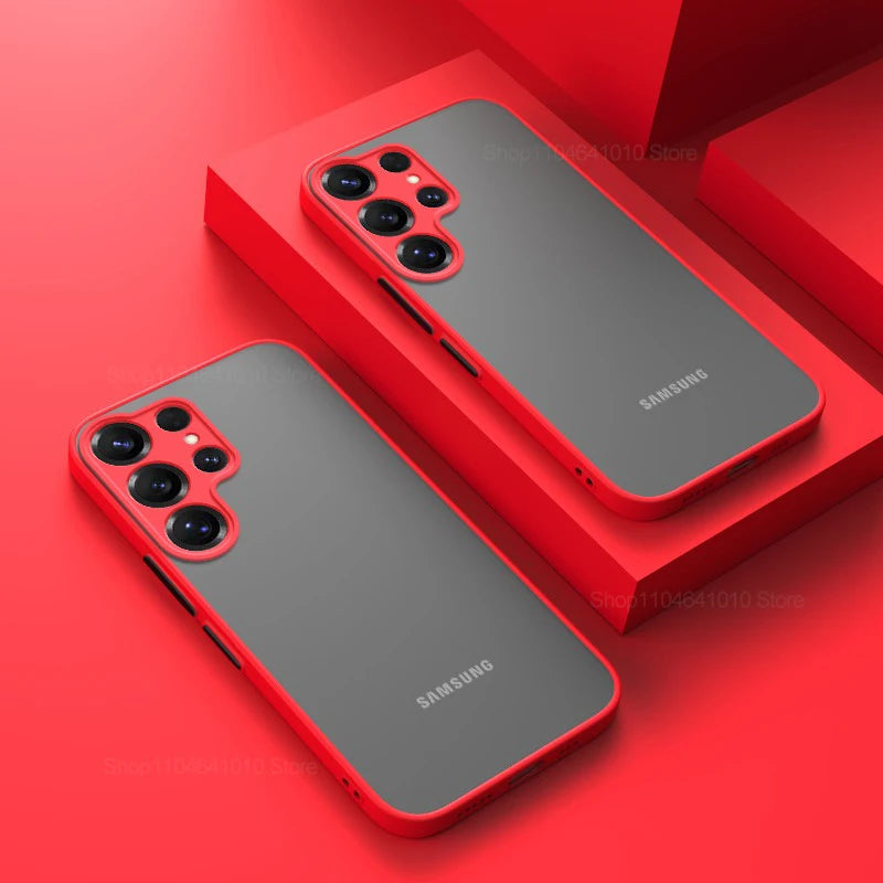 Soft TPU Shockproof Armor Matte Phone Case For Samsung Galaxy S25 S24 S23 S 25 Ultra Plus FE Cases Clear Hard Bumper Back Cover