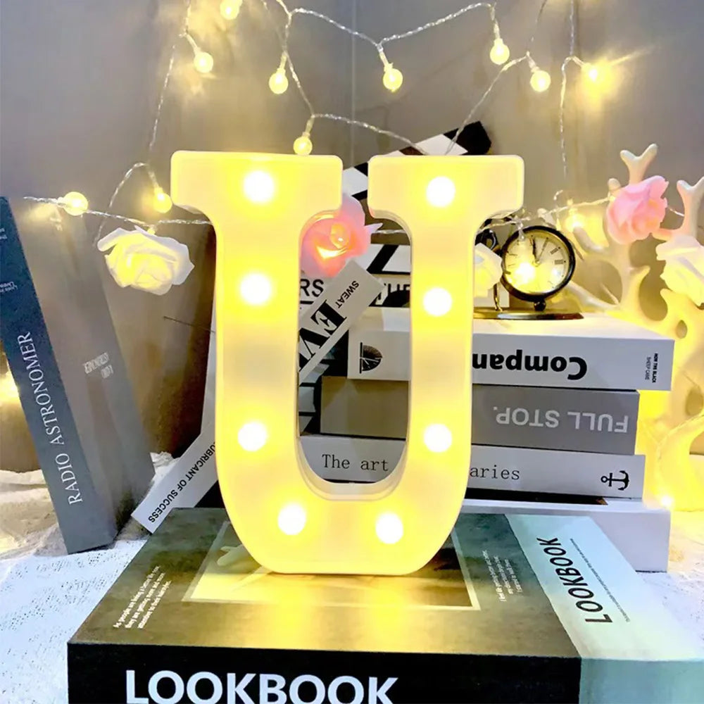 16cm LED Letter Light, Luminous Letter And Number Night Light, Suitable For Home, Bar, Wedding, Birthday Party Decoration