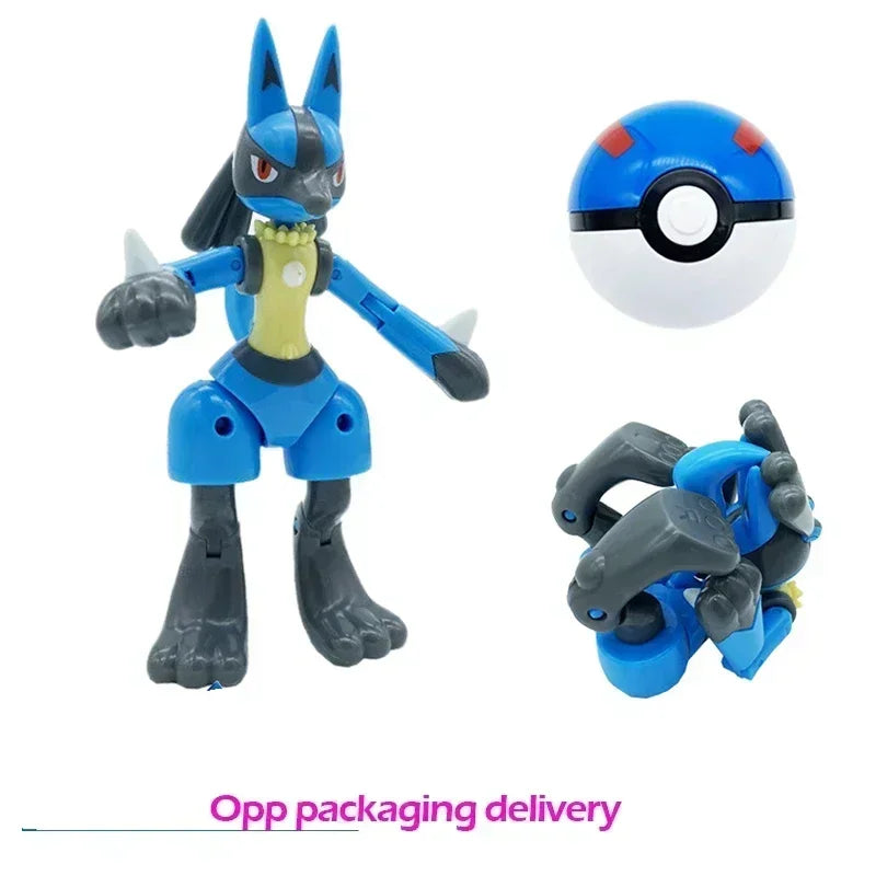 Pokemon Ball Deform Mewtwo Figure Pokeball Action Figurine Pikachu Charizard Gengar Blastoise Greninja Eevee Poke Child Toy Set