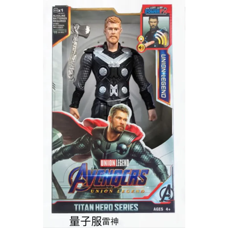 30cm Marvel Avengers Toy Thanos Hulk Spiderman Captain America Iron Man Thor Black Panther with Sound and Light Action Toy Gift