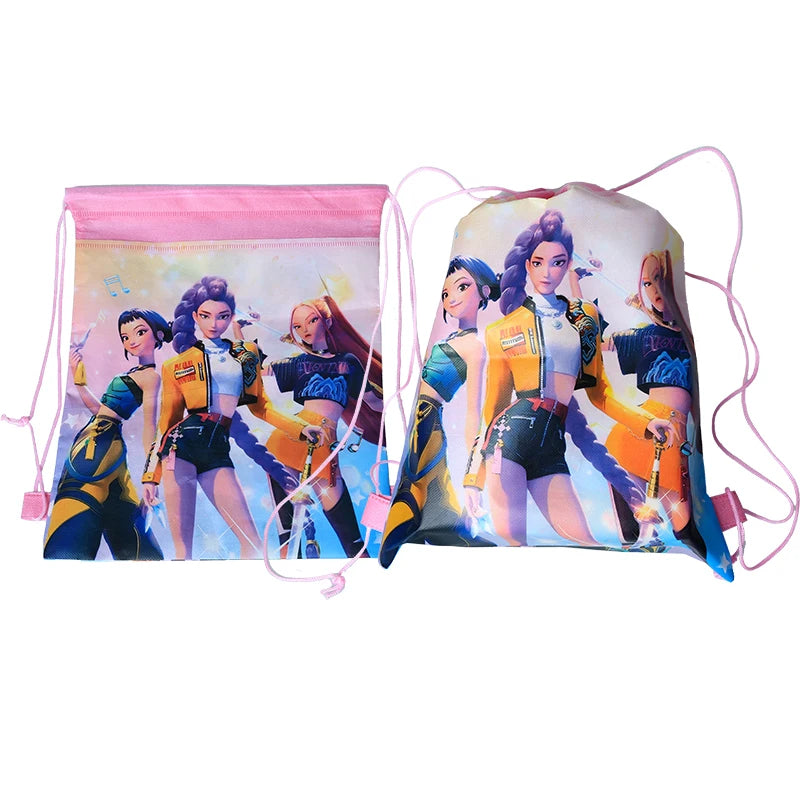 Kpop Demon Hunters Backpack 34*27cm Singer Bags Children's Toy Drawstring Bag Party Favors Kid Birthday Party Supplies Gifts Toy