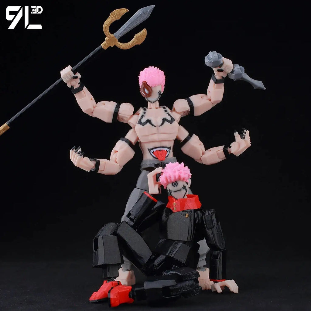 9L3D Printed Anime Jujutsu Kaisen Sukuna Yuji Yuta Satoru Gojo Lucky Dummy 13 Movable Shapeshift Action Figures Mannequin Toys