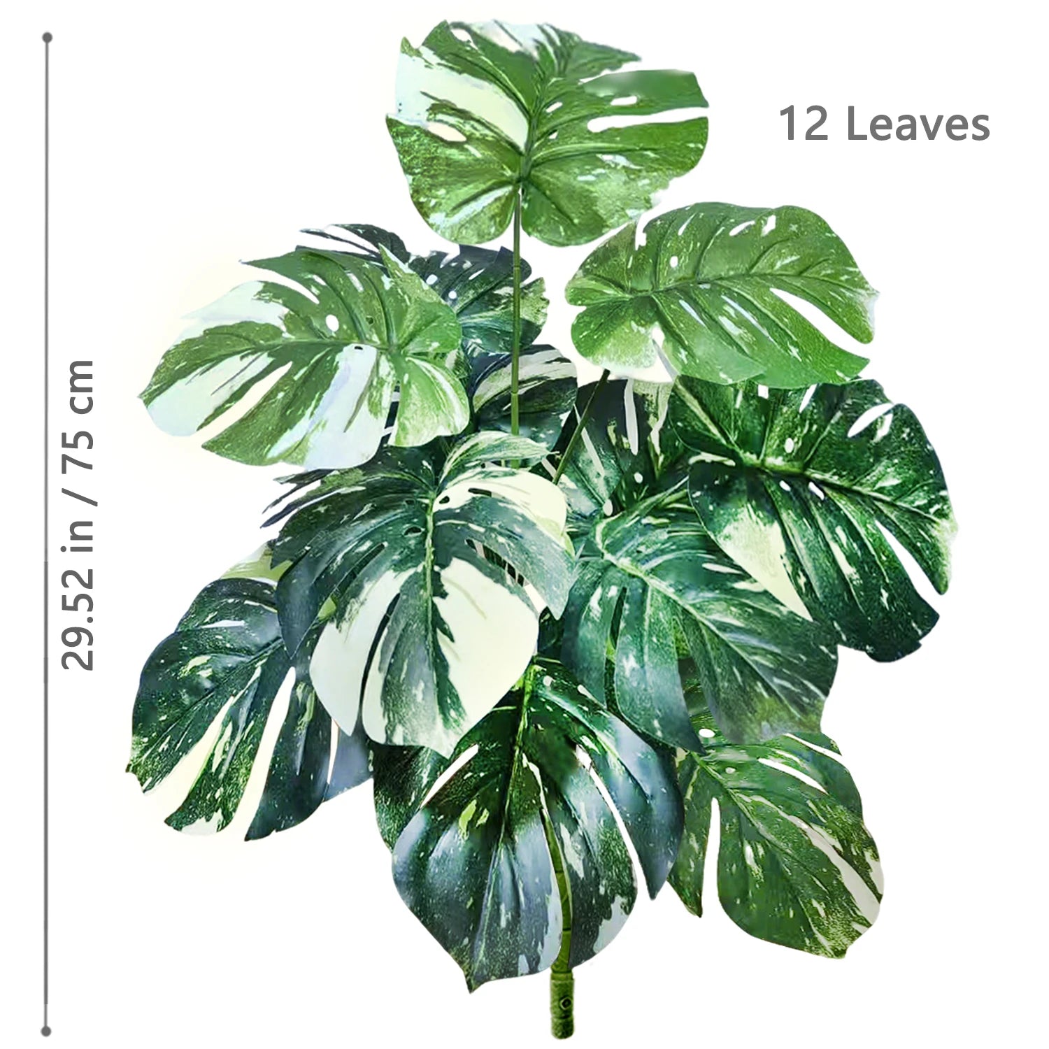 40-130cm（51.18in） Artificial Monstera Plant Fake Palm Tree Plastic Turtle Leaf Green Plant for Home Garden Room Office Decor