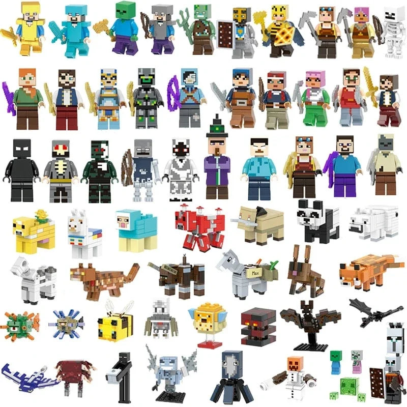 17 Styles Minecrafte Building Blocks Set I/Wi Series 8PCS Set MC Non Repetitive DIY Assembled Toy Birthday Gift action figure