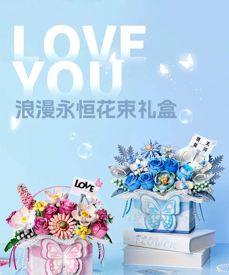 Flowers DIY decoration blocks Home decoration Model Building Blocks toys Assembly Toy Christmas Gift for Children Adult 4811