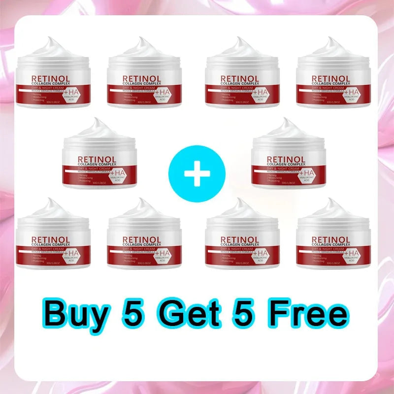 Face Body Whitening Cream Retinol Collagen Hyaluronic Acid 3in1 Remove Dark Spots Eliminate Melanin Dispel Acne Lighten The Skin