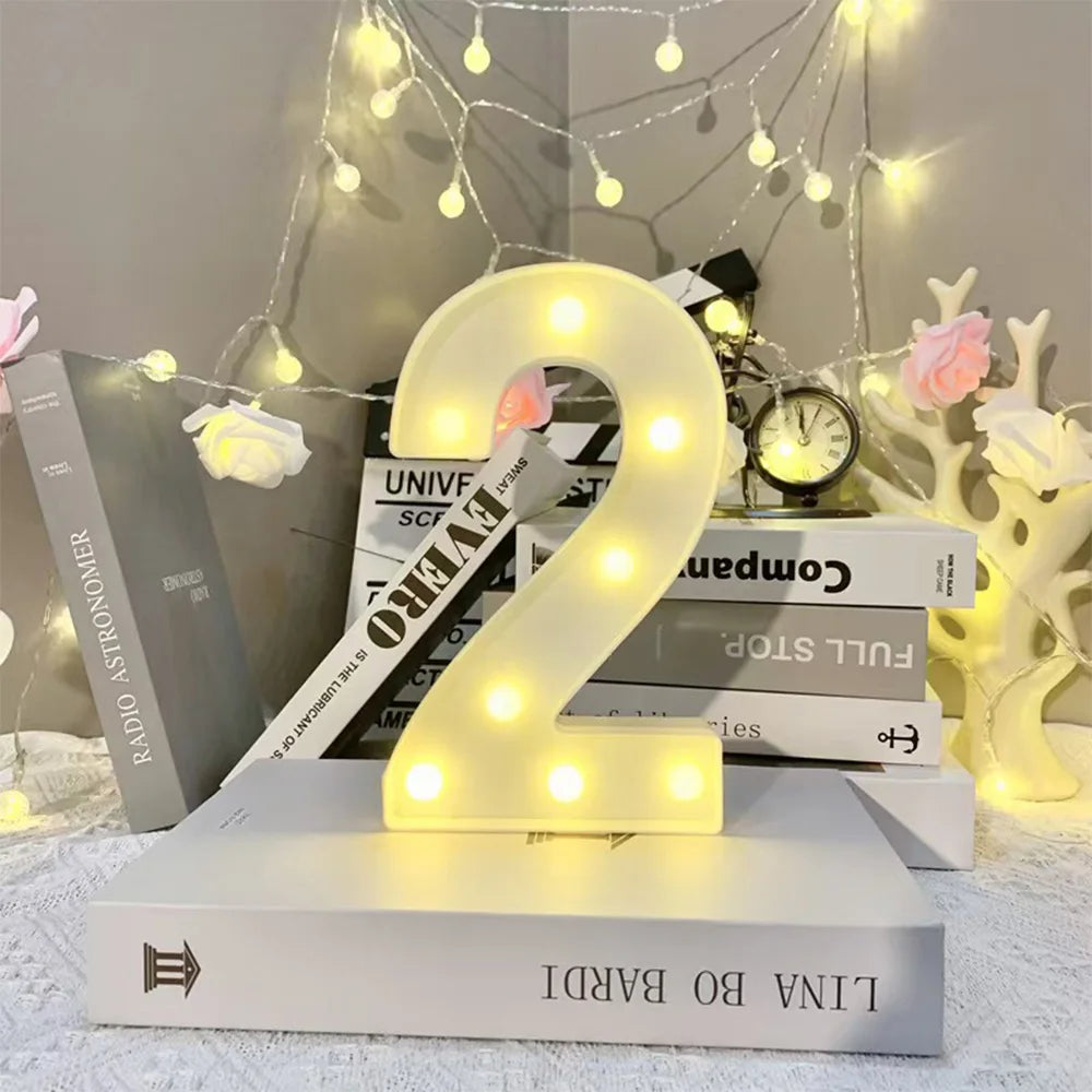 16cm LED Letter Light, Luminous Letter And Number Night Light, Suitable For Home, Bar, Wedding, Birthday Party Decoration