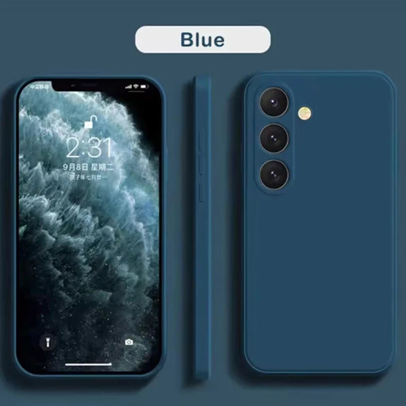 Delicate Liquid Silicone Camera Lens Protector Phone Cases For S23 S24 FE For Samsung Galaxy  S23 S24 S25 UItra Plus soft Cover