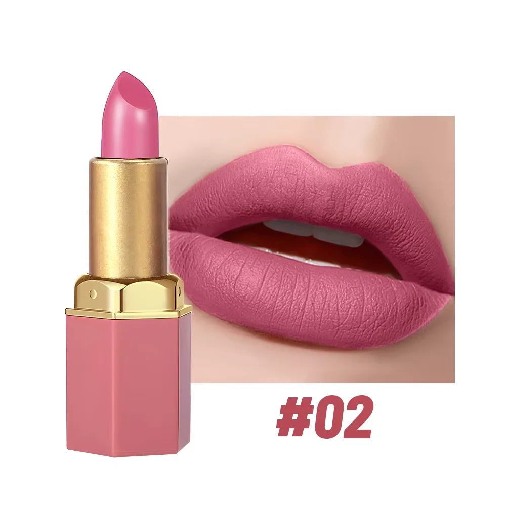 6 Colors Sexy Matte Lipstick Waterproof Long Lasting Color Rendering Non-stick Velvet Lips Liner Pencil Woman Makeup Cosmetics