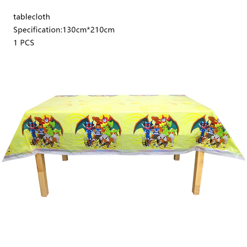 Pokemon Birthday Party Decoration New Pikachu Latex Foil Balloon Kids Disposable Tableware Event Supplies Backdrop Child Gift