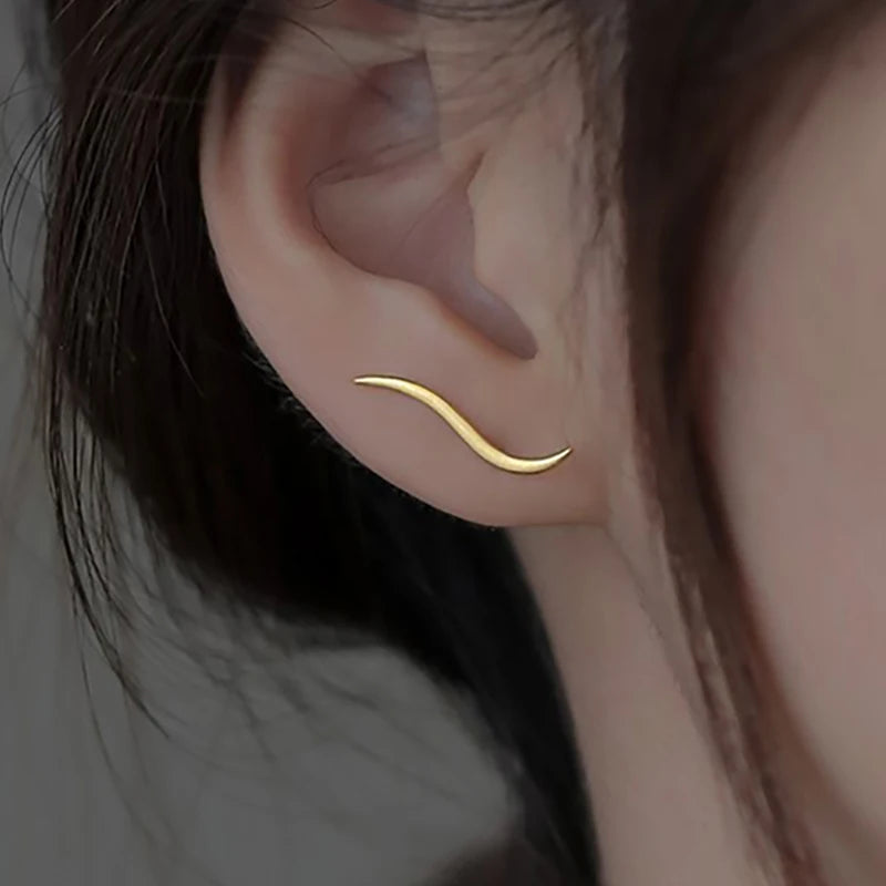 Foxanry Minimalist Lines Geometric Earrings For Women Girls New Fashion Creative Elegant Prevent Allergy Ear Needle Jewelry Gift