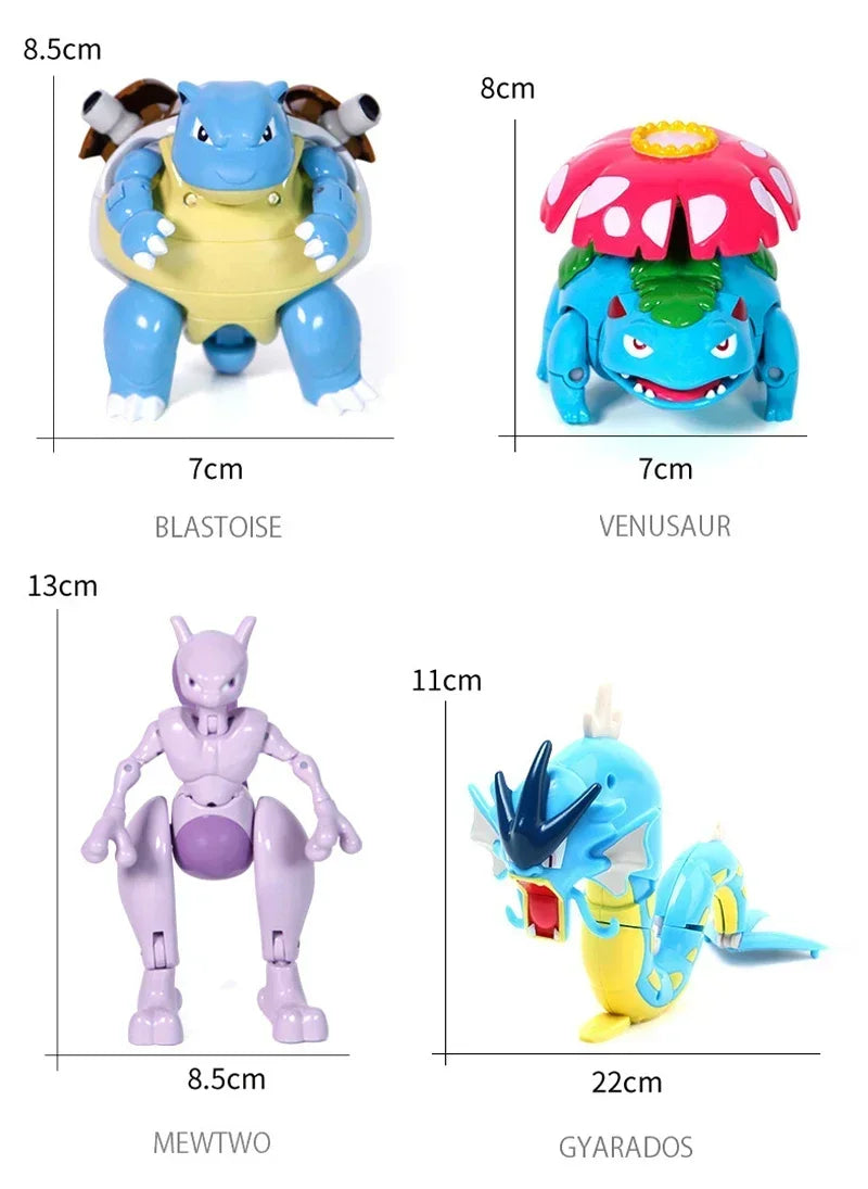 Pokemon Ball Deform Mewtwo Figure Pokeball Action Figurine Pikachu Charizard Gengar Blastoise Greninja Eevee Poke Child Toy Set