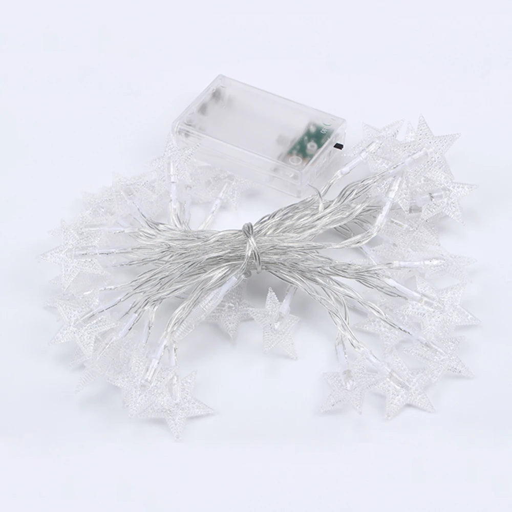LED Star Fairy Lights Outdoor Chain Lights Garland Bulb String Lights Party Home Wedding Terrace Garden Christmas Decoration