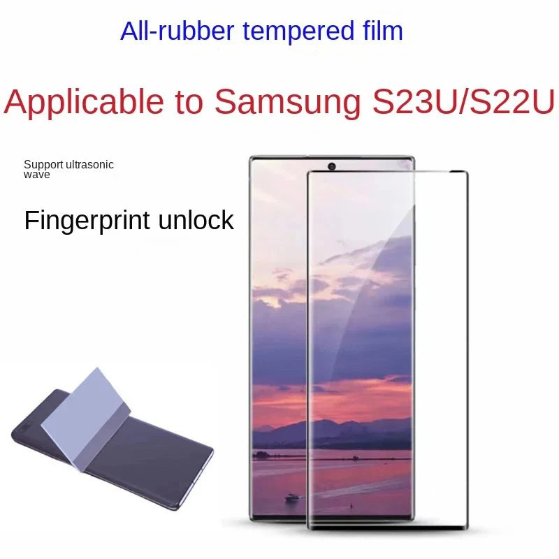 Fingerprint Unlock Full Glue 0.2mm Tempered Glass For Samsung Galaxy S25 S24 S23 S22 S21 S20 Plus Note 20 Ultra Screen Protector