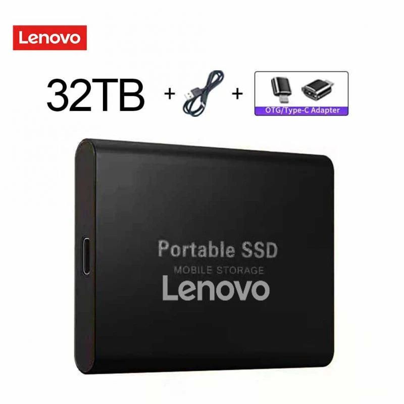 Lenovo External Hard Drive Portable SSD 1TB 2TB External Mobile Hard Disk 32TB USB 3.1/Type-C Solid State Disks For Laptops MAC